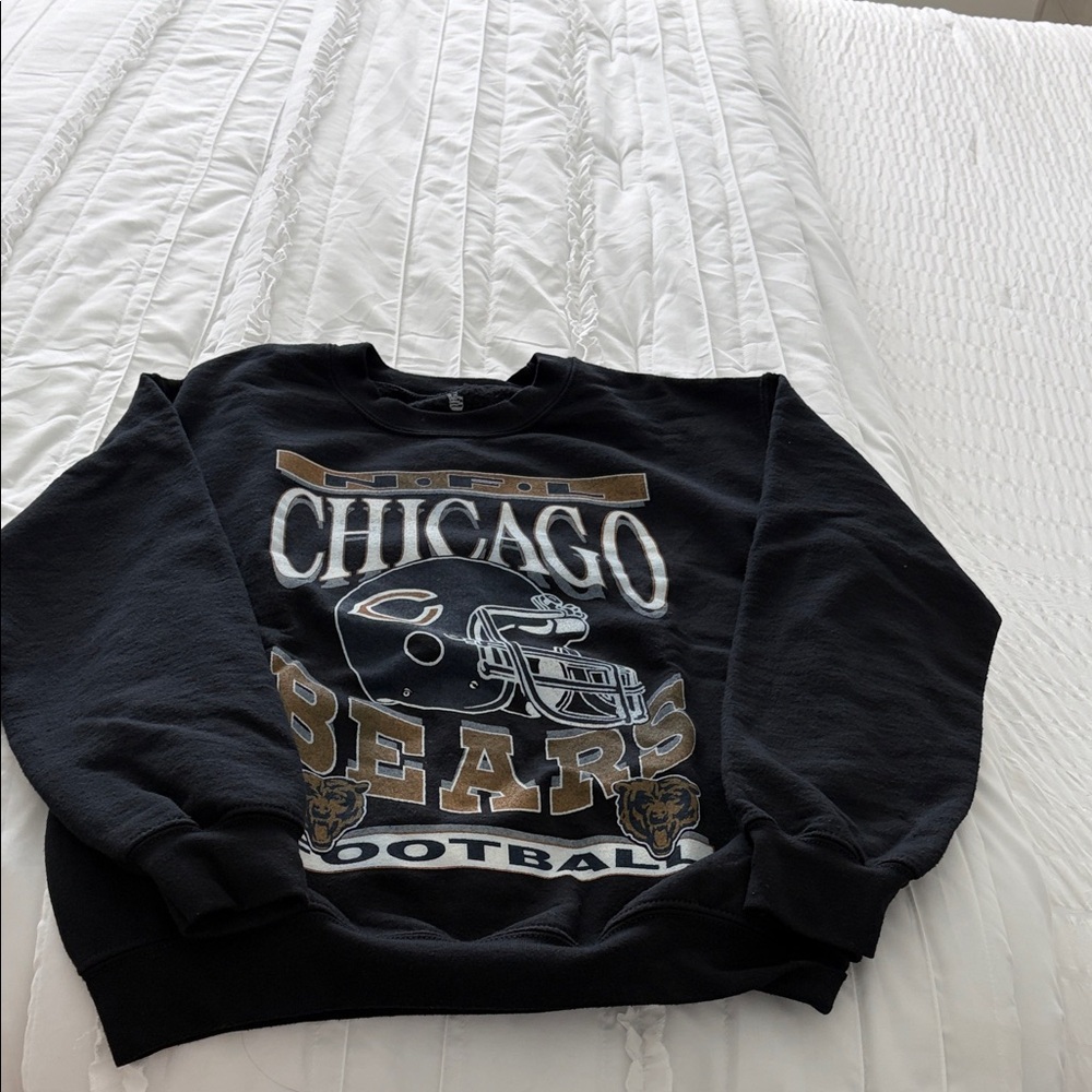 Junk Food Clothing Black Chicago Bears Crewneck Sweater